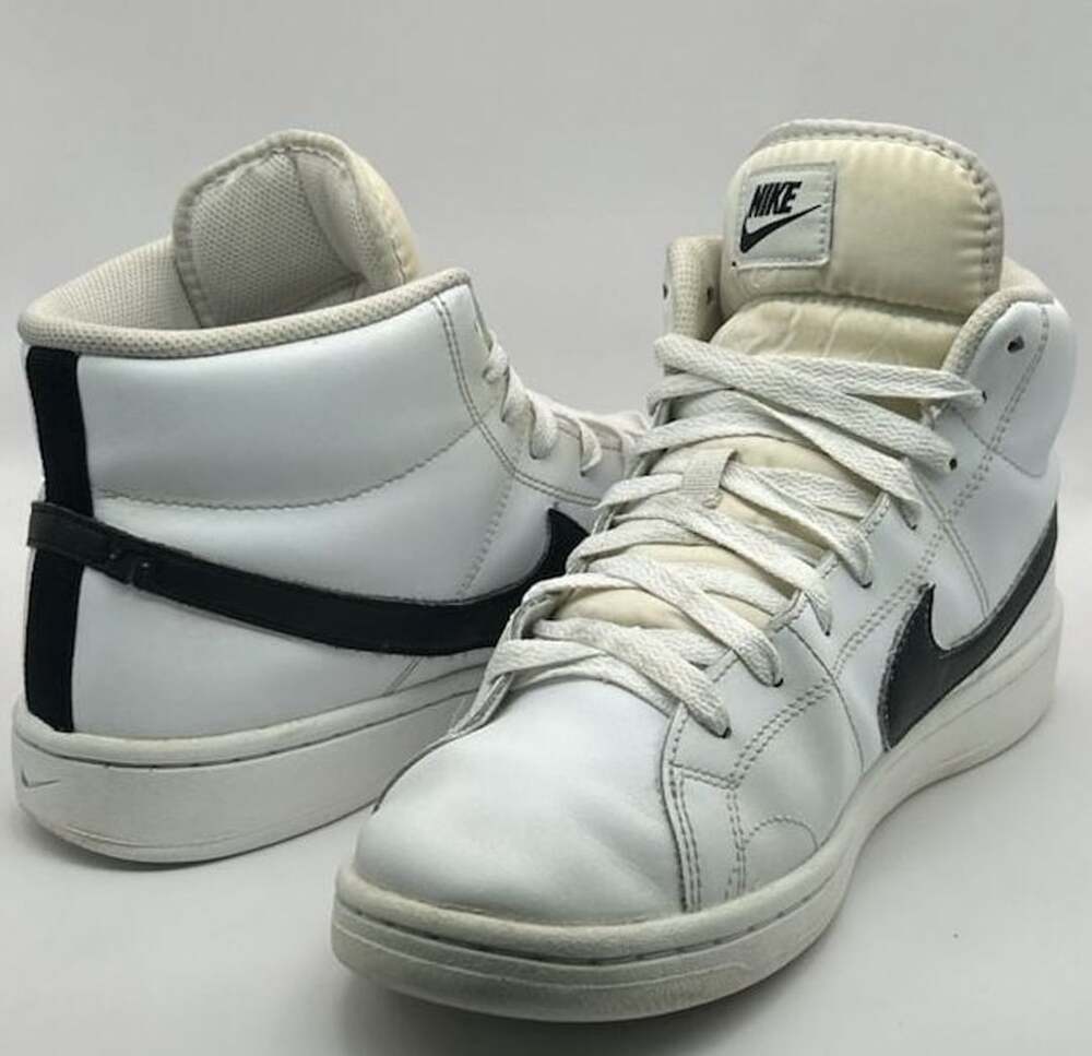 Nike Court Royale 2 Mid Mens Leather Sneakers 8 White Black CQ9179-100